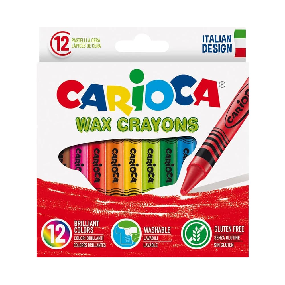 Lápis de Cera 12 Cores Carioca Wax
