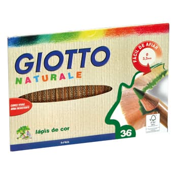 Lápis Cor 36un Cx Cartão Giotto Natural 18cm