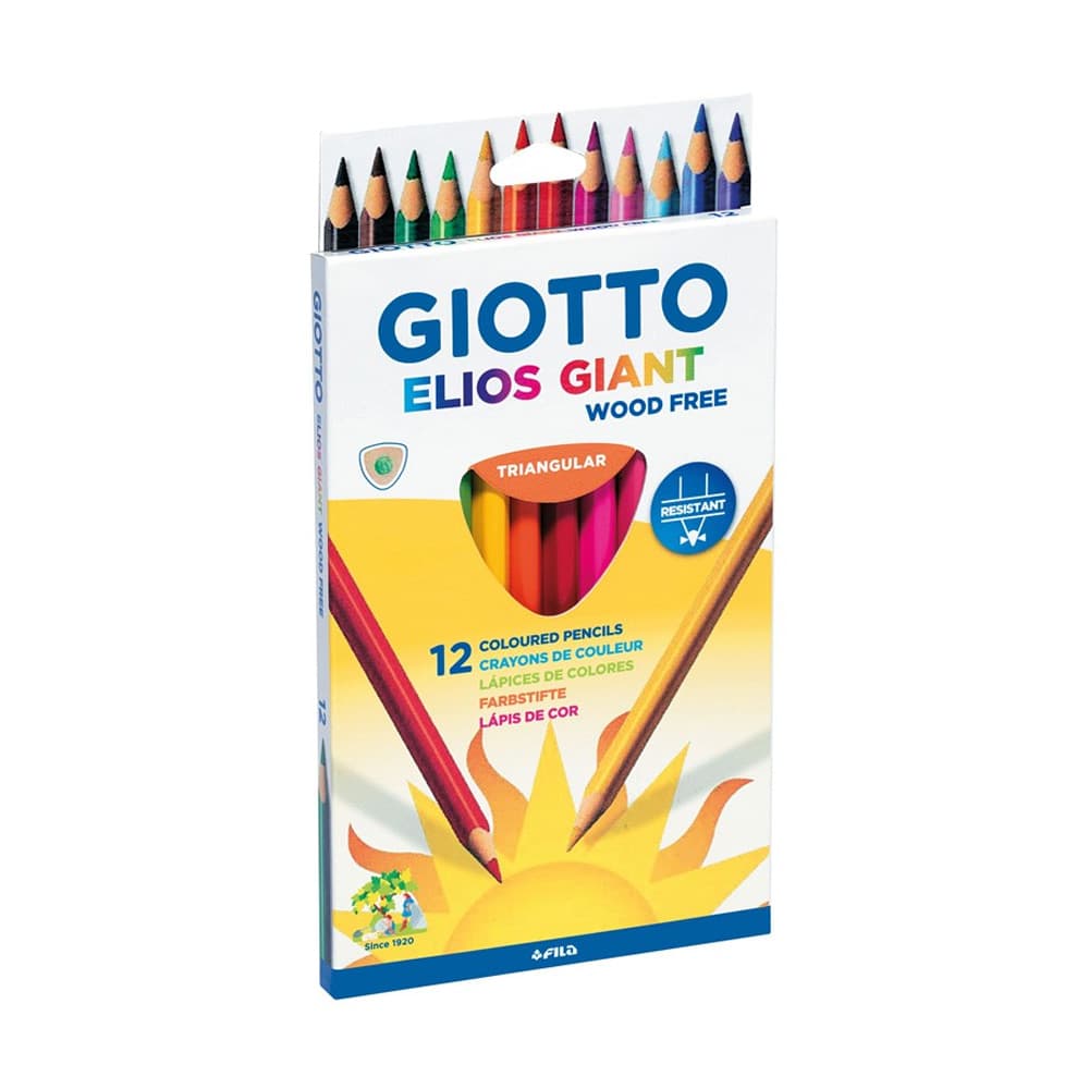 Lápis Cor 12un Cx Cartão Giotto Elios Giant 18cm