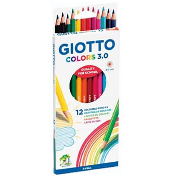 Lápis Cor Aguarelável 12un Cx Cartão Giotto Colors 3.0