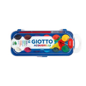 Conjunto Aguarelas 12 Cores 23mm + Pincel Giotto