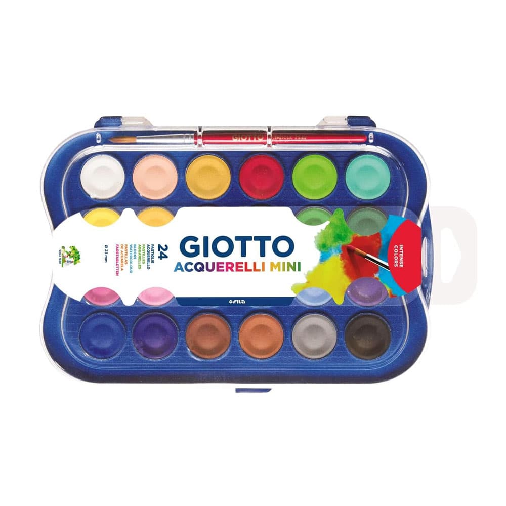 Conjunto Aguarelas 24 Cores 23mm + Pincel Giotto