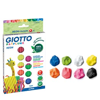 Plasticina 08 Cores Neon Patplume Giotto 8x33g