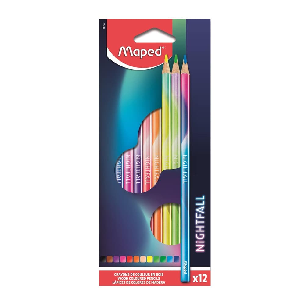 Lápis Cor 12un Cx Cartão Maped Nightfall