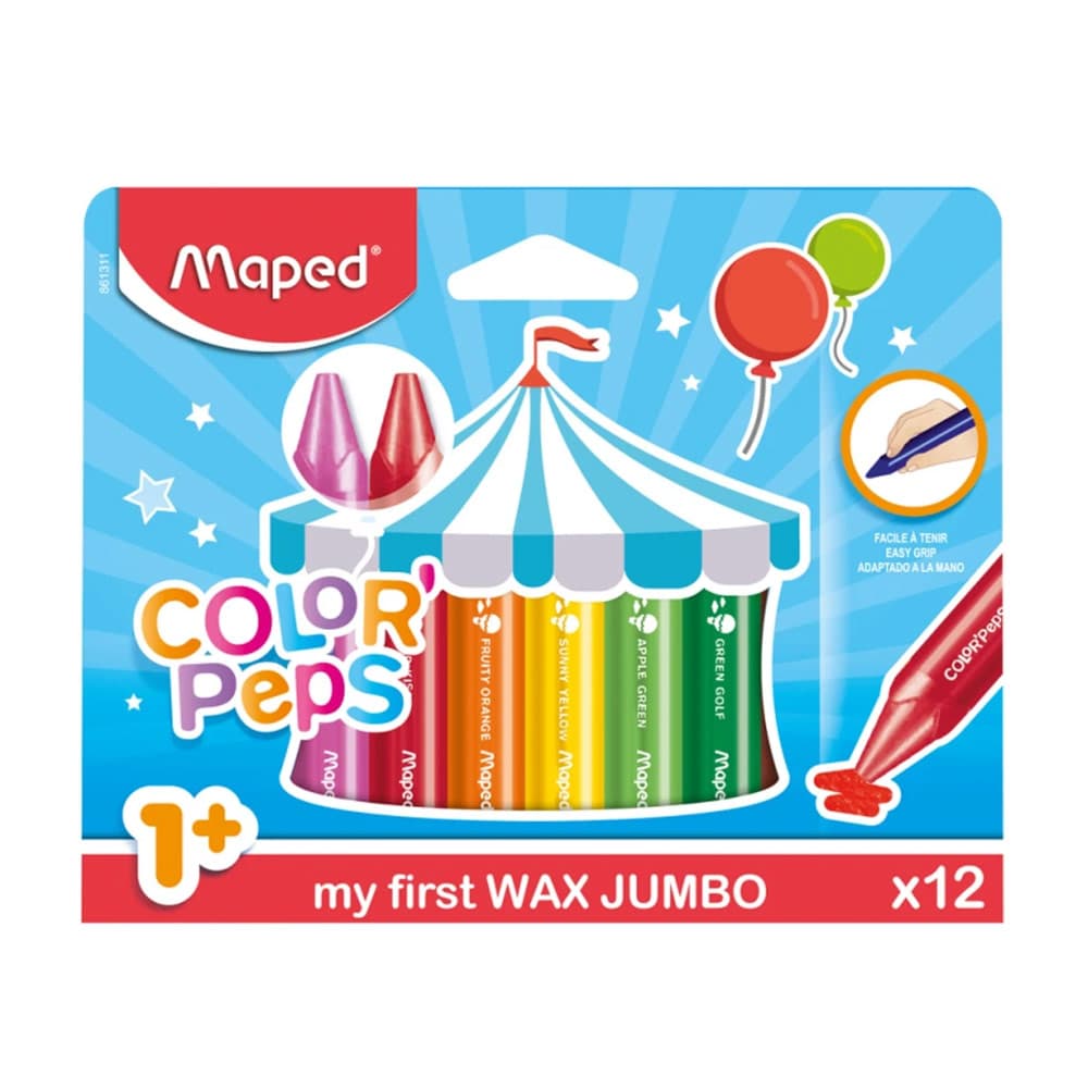 Lápis de Cera 12 Cores Maped Early Age My First (+1Ano)