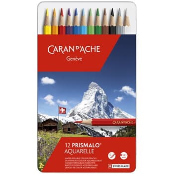 Lápis Cor Aguarelável 12un Cx Metal Caran DAche Prismalo