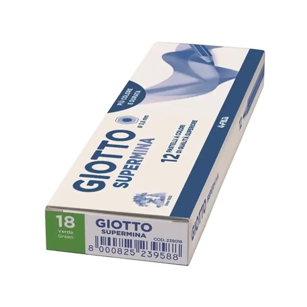 Lápis Cor 12un Cx Cartão Giotto Supermina 18cm Verde