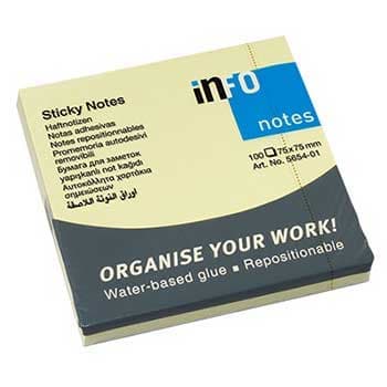 Bloco Notas Aderentes 075x075mm Amarelo 100 Folhas