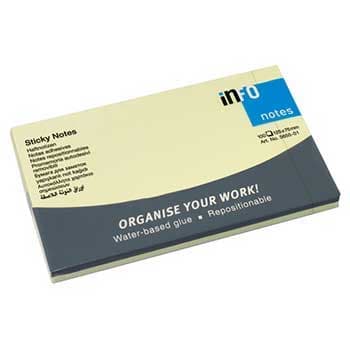 Bloco Notas Aderentes 075x125mm Amarelo 100 Folhas