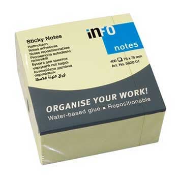 Bloco Notas Aderentes 075x075mm Amarelo Cubo 400 Folhas