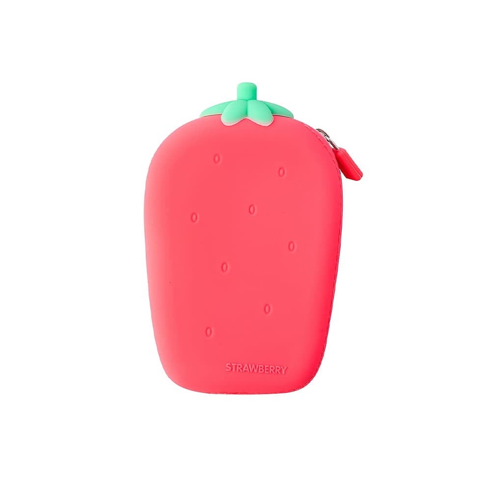 Porta Moedas Silicone Morango 1un