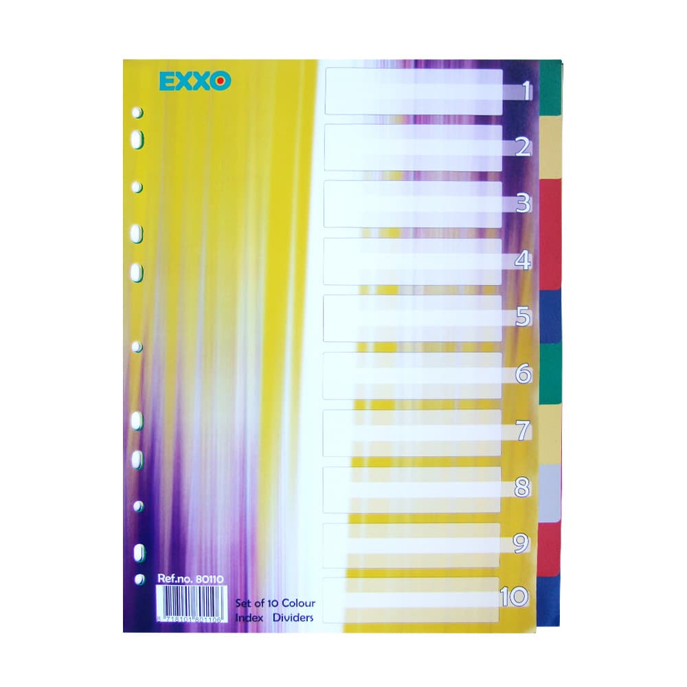 Separadores A4 Plástico Cores Sortidas 10un