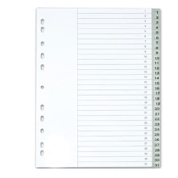 Separadores A4 Plástico Numerados (1 a 31) (KF01898)