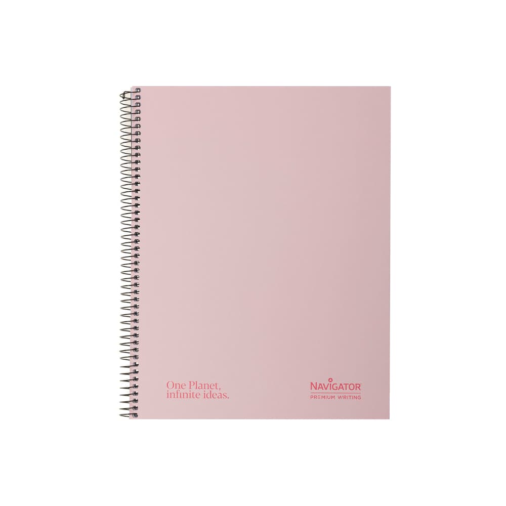 Caderno Espiral A4 Quadriculado Navigator Rosa Pastel 120Fls