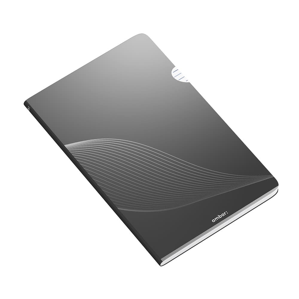 Caderno Agrafado A4 Pautado PP Ambar Preto 48Fls 1un