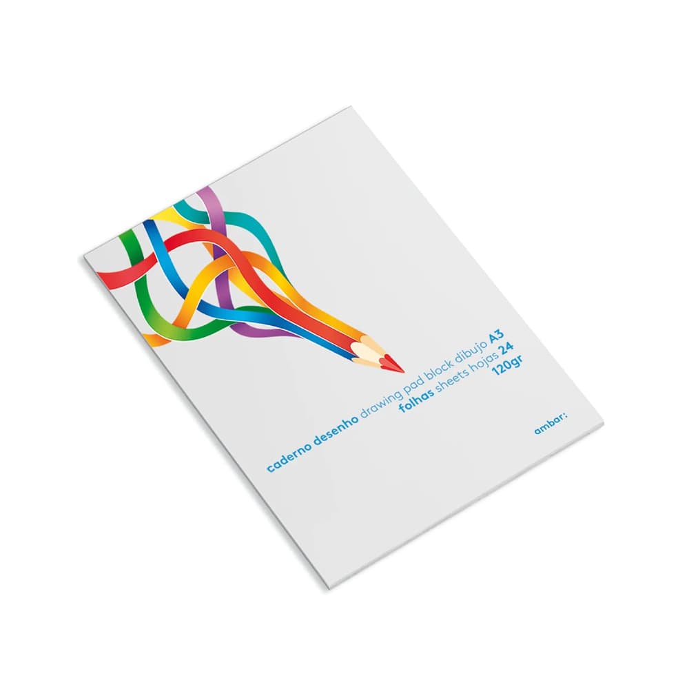 Bloco Desenho A3 120g Colado Ambar School 24Fls