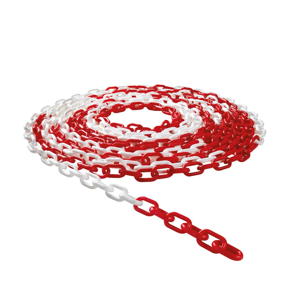 Corrente Sinalização Branco/Vermelho 6mm-25m