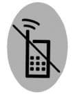 Sinalética Proibido Telemóveis Plástico Adesivo Oval