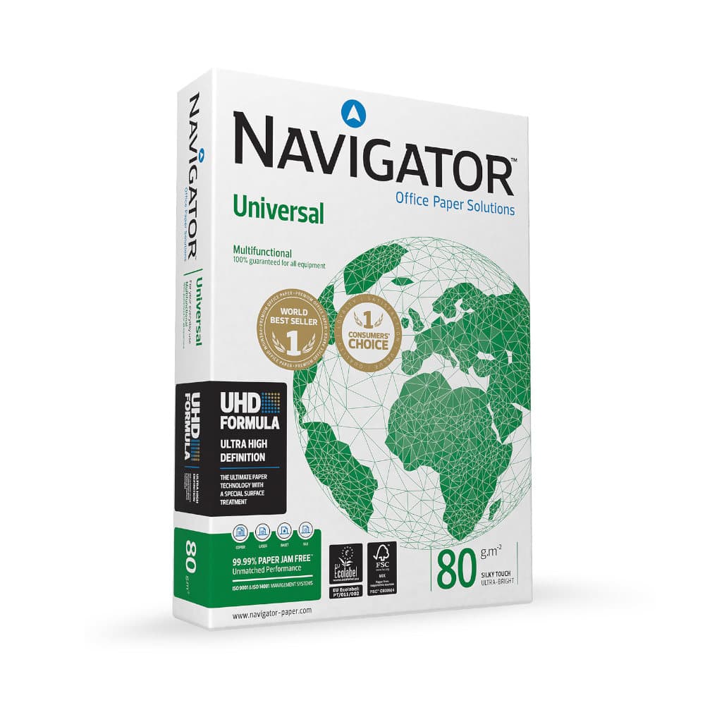 Papel 080gr Fotocopia A4 Navigator Premium Universal 1x500F