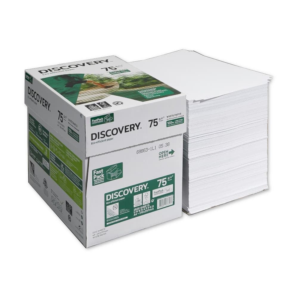 Papel 075gr Fotocopia A4 Discovery 2500fls FAST PACK