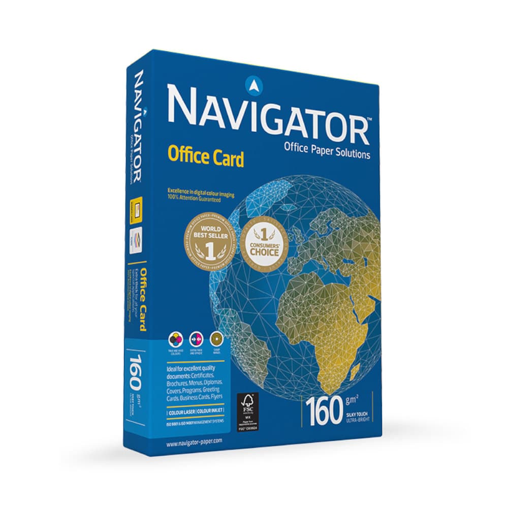 Papel 160gr Fotocopia A4 Navigator Office Card 1x250Fls