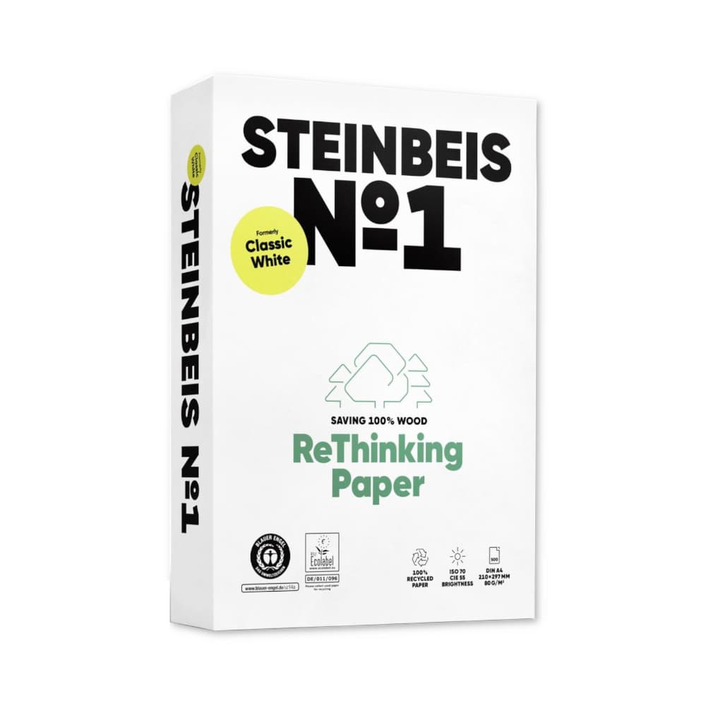 Papel 080gr Fotocopia A4 Reciclado Steinbeis 1x500Fls