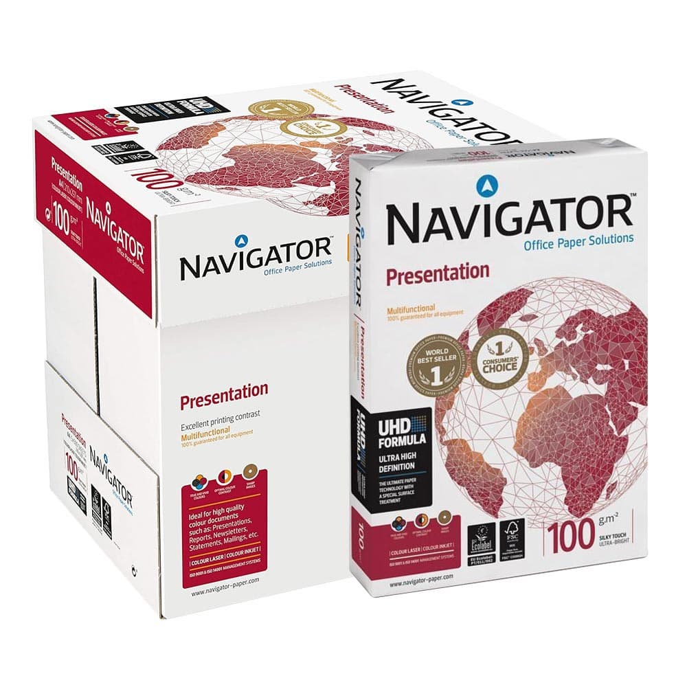Papel 100gr Fotocopia A3 Navigator Presentation 4x500Fls