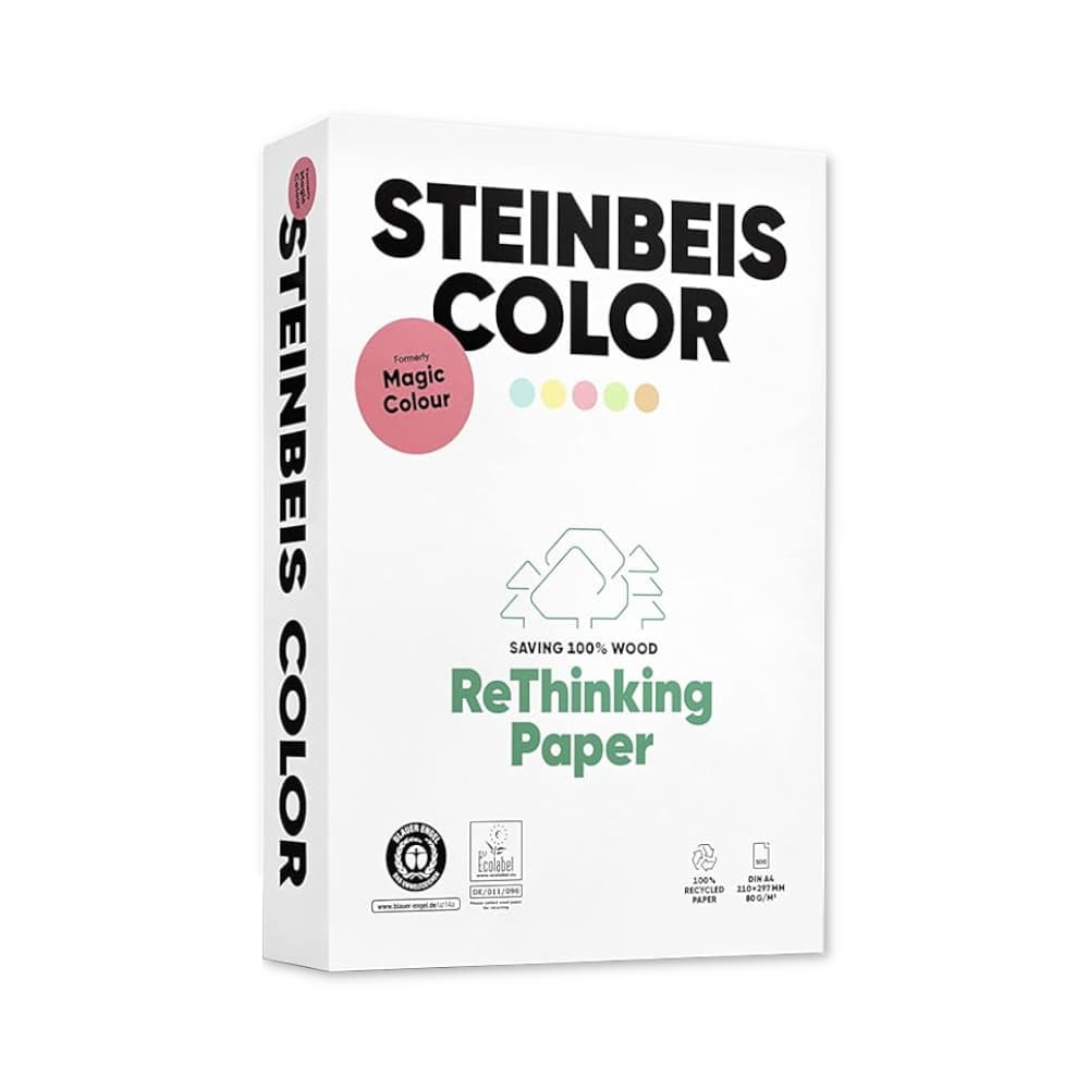 Papel Fotocopia Salmao Steinbeis Reciclado A4 80gr 1x500Fls
