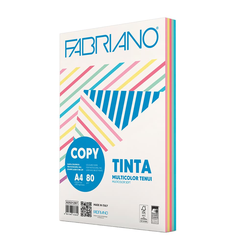 Papel Fotocopia 5 Cores Suaves A4 080gr 5x50=250Fls