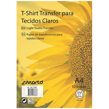 Papel Transfer T-Shirt InkJet A4 Tecidos Claros 4234 10 Fls