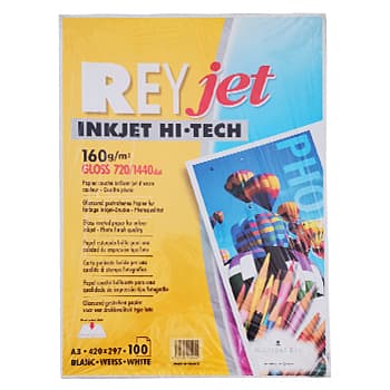 Papel 160gr A3 Rey Jet Glossy - 100Fls