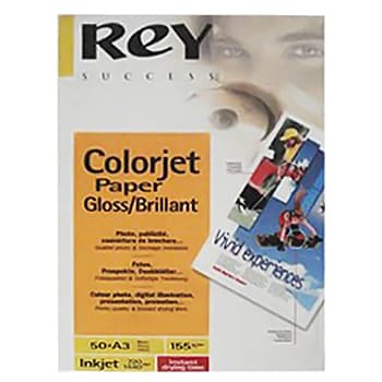 Papel 155gr A3 Rey InkJet Colorjet Glossy 50Fls