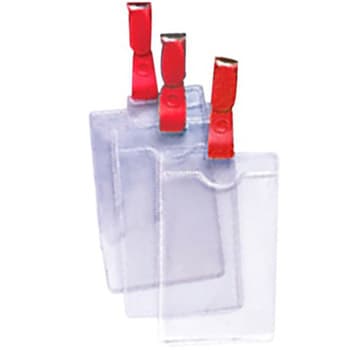 Porta-Nomes Vertical 62x108mm Mola Vermelho 12un