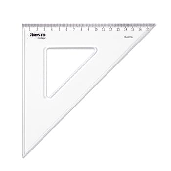 Esquadro Plástico Cristal 45G-25cm Aristo Geocollege AR23425