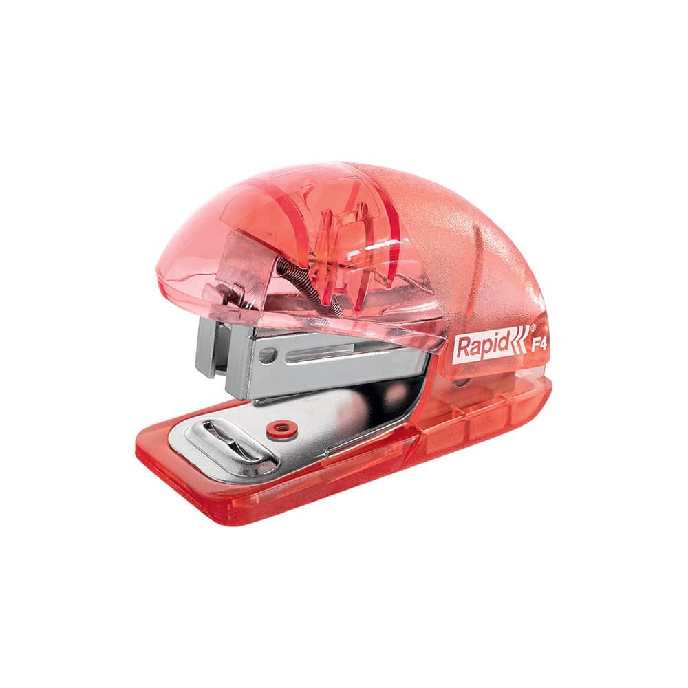 Agrafador 24/6 10 Folhas Rapid F4 Translúcido Coral
