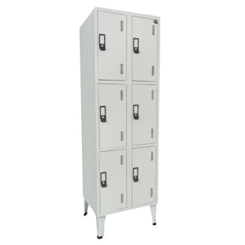 Cacifos Metálicos Duplo 6 Cacifos 600x500x1900mm Cinza