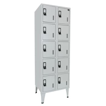 Cacifos Metálicos Duplo 10 Cacifos 600x500x1900mm Cinza