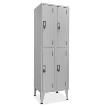 Cacifos Metálicos Duplo 4 Cacifos 600x500x1900mm Cinza