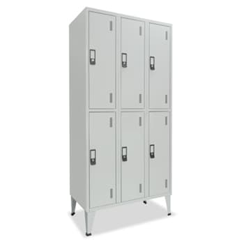 Cacifos Metálicos Triplo 6 Cacifos 900x500x1900mm Cinza