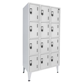 Cacifos Metálicos Triplo 12 Cacifos 900x500x1900mm Cinza