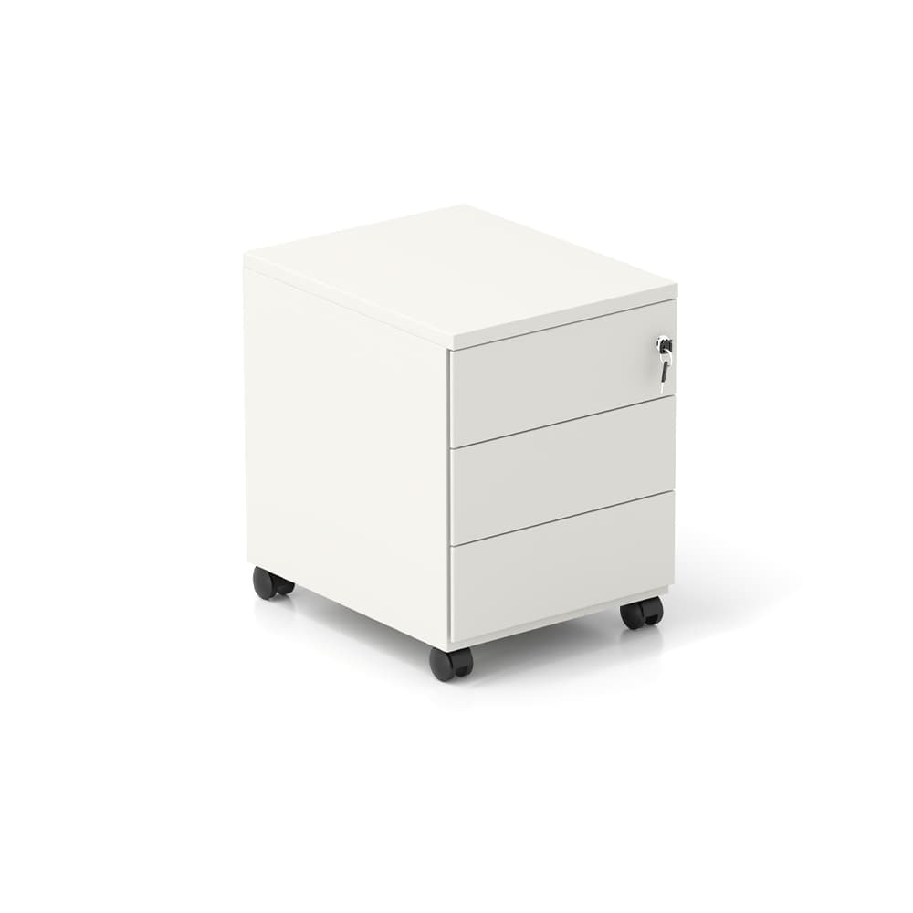 Bloco Rodado 3 Gavetas c/Rodas 330x550x575mm Branco