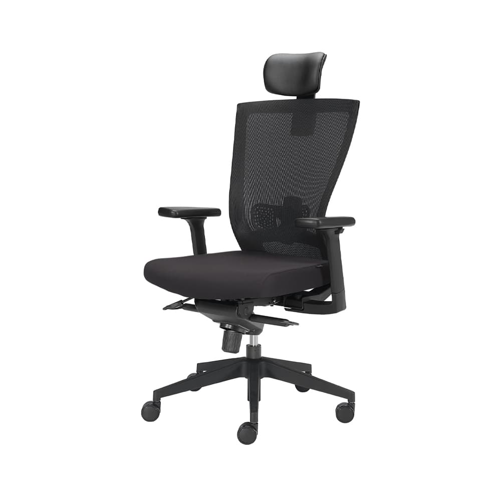 Cadeira Direção Giratória Poliamida Tecido Grafite Preto