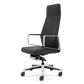 Cadeira Direção Giratória Semi-Pele Caravel Preto