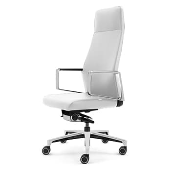 Cadeira Direção Giratória Semi-Pele Caravel Branco