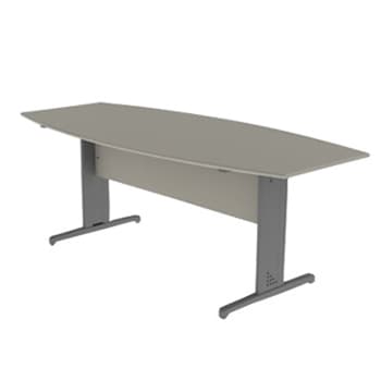 Mesa Reuniões Semi-oval 2000x1000x740 Cinza