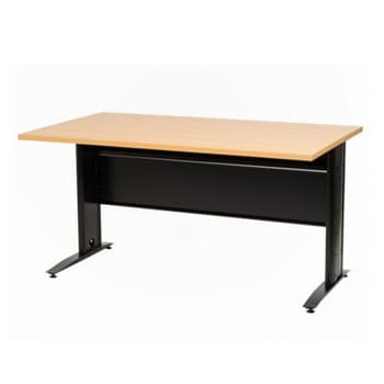 Secretária Individual c/Painel 1200x800x740 Preta / Faia