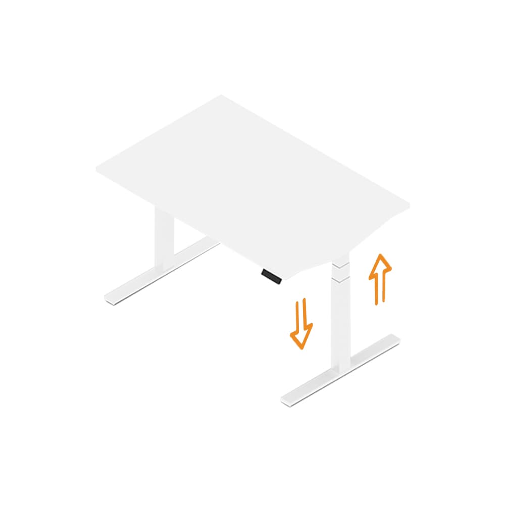 Secretária Elevatória Emme 1200x800x620/1270 Branco