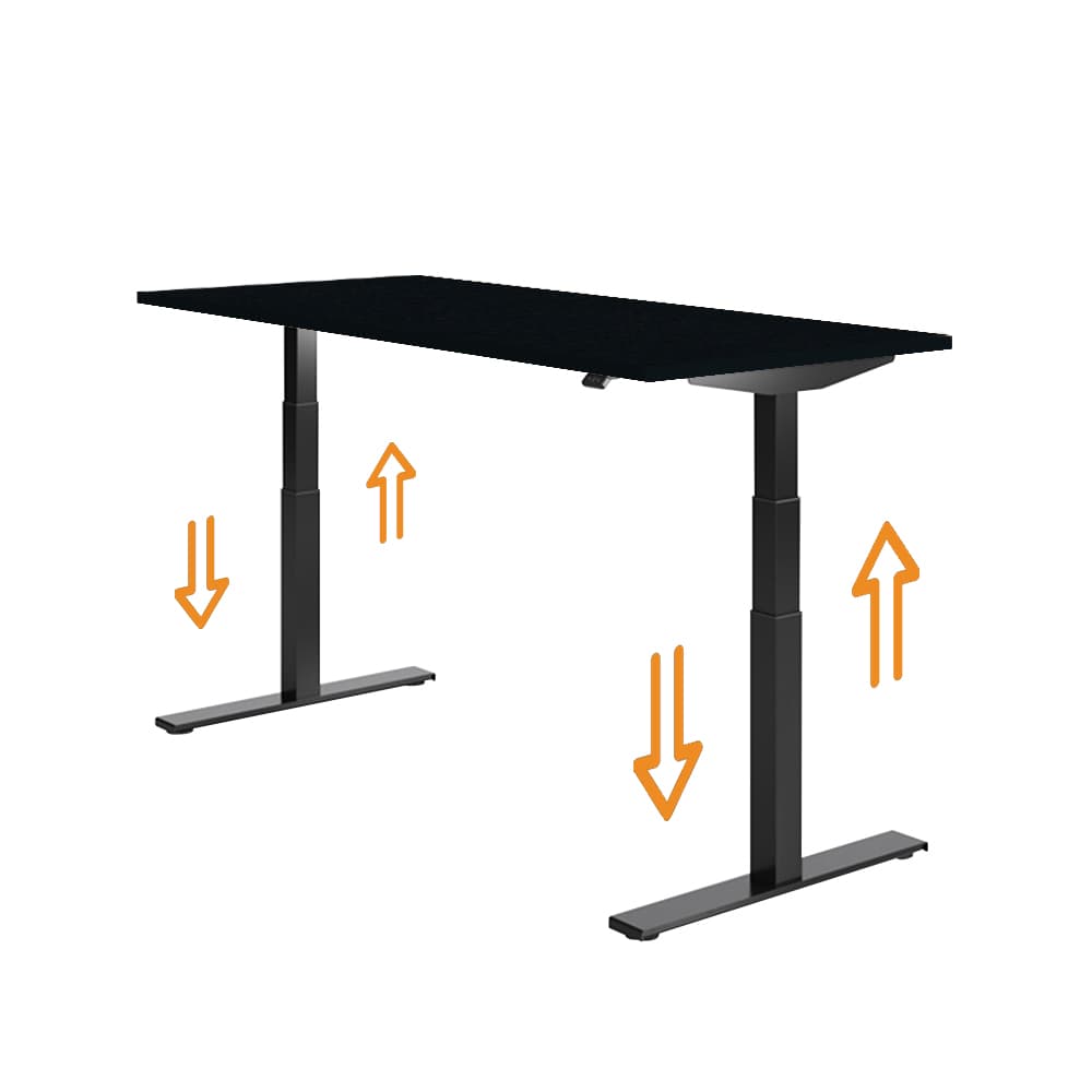 Secretária Elevatória Emme 1200x800x620/1270 Preto