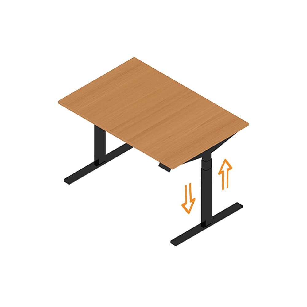 Secretária Elevatória Emme 1200x800x620/1270 Cinza/Faia