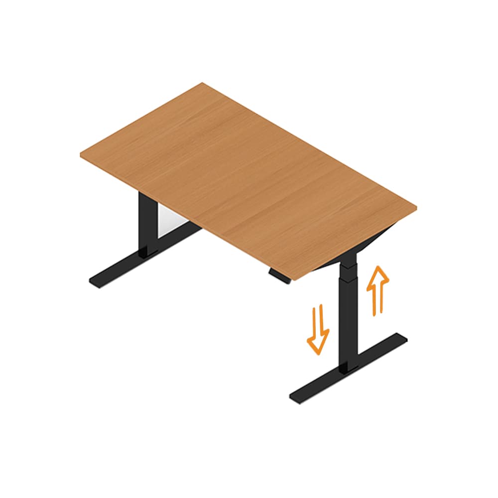 Secretária Elevatória Emme 1400x800x620/1270 Cinza/Faia